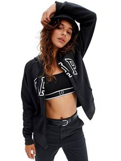 GAP Damen Logo Hoodie Hooded Full Zip Sweatshirt, True Black, S von GAP
