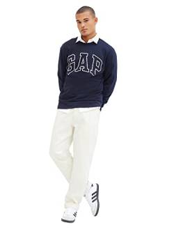 GAP Herren Logo-Fleece-Sweatshirt mit Rundhalsausschnitt Kapuzenpullover, Tapisserie Marineblau, X-Large von GAP