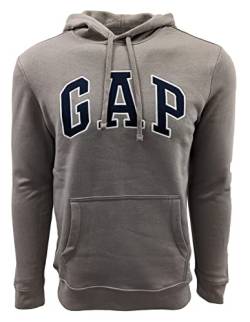 Gap Factory Herren Fleece Arch Logo Pullover Hoodie, Dunkles Khaki (Marine-Logo), Large von GAP