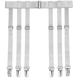 Gargala Strumpfband-Gürtel für Damen, Einfachheit, sexy Strümpfe, Strumpfhalter für Strüpfe mit 6 Metallclips, White 6-strap With Suspender Clips, Einheitsgröße von GARGALA