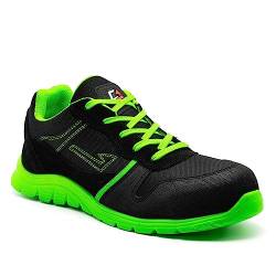 GARSPORT Herren KAM 17 Low 1 S1P Safety Shoe, SCHWARZ/FLUOGRÜN, 38 EU von GARSPORT