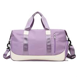 Sporttasche Damen Trocken Nass Fitnesstasche Sporttaschen Nylon Training Schultertasche Männer Reisetasche Yoga Sporttasche Schwimmen Frauen Gymtas Tasche (Farbe: Lila) von GARWAR