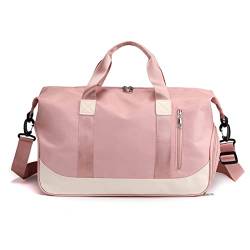 Sporttasche für Damen, Sporttaschen für Damen, Training, Fitness, Reisen, Seesack, Handtasche, Nylon, Yogamatte, Sporttasche mit Schuhfach für Damen und Herren (Farbe: Rosa) von GARWAR