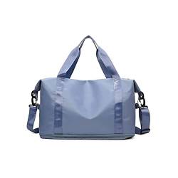 Sporttasche für Damen, wasserdicht, für Sport und Fitness, verstellbar, für Fitnessstudio, Yoga, große Reisetasche, Handtasche für Damen, Wochenend-Reisetasche (Farbe: Blau) von GARWAR