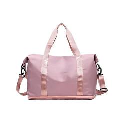 Sporttasche für Damen, wasserdicht, für Sport und Fitness, verstellbar, für Fitnessstudio, Yoga, große Reisetasche, Handtasche für Damen, Wochenend-Reisetasche (Farbe: Pink) von GARWAR