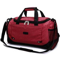 Sporttasche für Damen und Herren, multifunktionale Sporttaschen, Fitness, wasserdichte Sporttasche, große Kapazität, Herren-Reisetaschen für Herren, Umhängetasche (Farbe: Rot) von GARWAR