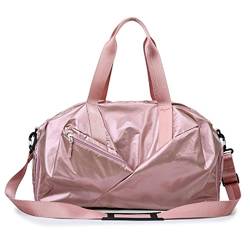 Turnbeutel für Damen, Leuchtend rosa, Damen-Sporttaschen für Fitness, nass und trocken, Sporttasche mit Schuhfach, Yoga-Matten-Tasche, Training, Yoga (Farbe: Pink) von GARWAR