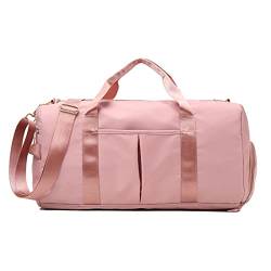 Turnbeutel für Damen, Turnbeutel für Damen mit Schuhfach, langlebig, leicht, für Yoga, große Handtasche (Farbe: Rosa) von GARWAR