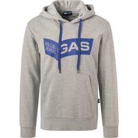 GAS Herren Hoodie grau Baumwolle Logo und Motiv von GAS