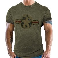 GASOLINE BANDIT® T-Shirt für den US-Army Fan im Washed Jeans Look USAF von GASOLINE BANDIT