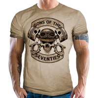 GASOLINE BANDIT® T-Shirt im Biker Racer vintage retro used Look Style: Sons of the Seventies von GASOLINE BANDIT