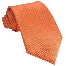 GASSANI Krawatte 10cm Breite Orange Karo Kariert | Herrenkrawatte zum Sakko Anzug Seide-Optik | Schlips Binder einfarbig von GASSANI