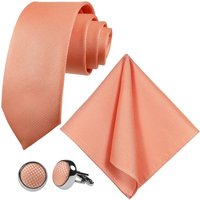 GASSANI Krawatte Hochzeitskrawatte Festlich, Herren-Krawatte Hochzeit Schlips zum Sakko (Set, 3-St., Krawattenset, mit Einstecktuch, Manschettenknöpfe) Breit (8cm), Grid, Klein-Kariert, Pique, Fein Karo, Matt, Seide-Touch von GASSANI