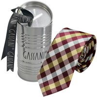 GASSANI Krawatte Slim Karo Herren-Schlips Schmal zum Anzug Sakko (Set, 2-St., Businesskrawatte, Kariert mit Feinen Streifen, Schotten-Karo, Glencheck-Design, Tartan, Plaid, Karomuster, inkl Geschenkverpackung) Retro Männer Binder, In Geschenk-Box Dose Blech-Spardose, Seide-Touch von GASSANI