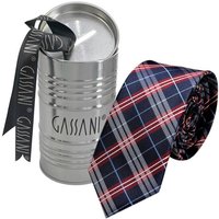 GASSANI Krawatte Slim Karo Herren-Schlips Schmal zum Anzug Sakko (Set, 2-St., Businesskrawatte, Kariert mit Feinen Streifen, Schotten-Karo, Glencheck-Design, Tartan, Plaid, Karomuster, inkl Geschenkverpackung) Retro Männer Binder, In Geschenk-Box Dose Blech-Spardose, Seide-Touch von GASSANI