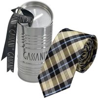 GASSANI Krawatte Slim Karo Herren-Schlips Schmal zum Anzug Sakko (Set, 2-St., Businesskrawatte, Kariert mit Feinen Streifen, Schotten-Karo, Glencheck-Design, Tartan, Plaid, Karomuster, inkl Geschenkverpackung) Retro Männer Binder, In Geschenk-Box Dose Blech-Spardose, Seide-Touch von GASSANI