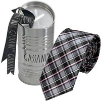 GASSANI Krawatte Slim Karo Herren-Schlips Schmal zum Anzug Sakko (Set, 2-St., Businesskrawatte, Kariert mit Feinen Streifen, Schotten-Karo, Glencheck-Design, Tartan, Plaid, Karomuster, inkl Geschenkverpackung) Retro Männer Binder, In Geschenk-Box Dose Blech-Spardose, Seide-Touch von GASSANI