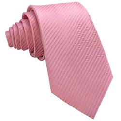 GASSANI Rosa Krawatte 10cm klassische Breite gestreift | Herrenkrawatte Altrosa zum Sakko | Schlips Binder einfarbig mit Streifen von GASSANI