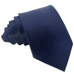 GASSANI Schmale Krawatte 8cm Fein Karierte | Karo Herrenkrawatte zum Sakko Anzug | Schlips Binder mit Dunkel-Blaue Schwarze Karos von GASSANI