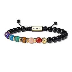 GAVU 7 Chakra Armband mit Schwarzem Turmalin Heilkristall 16cm von GAVU