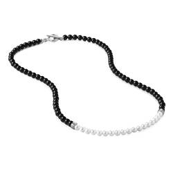 GAVU Herren Kette Yin Yang Schwarz Onyx Perlen Halskette 50cm von GAVU