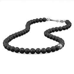 GAVU Lavastein Kristall Perlen Halskette für Männer 65cm von GAVU
