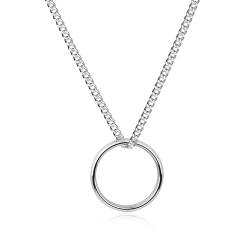 GAVU Wolfram Stahl Kreis Ring Anhänger Halskette für Männer von GAVU