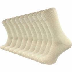 GAWILO 10 Paar PREMIUM Socken ohne drückende Naht | Damen & Herren | gekämmte Baumwolle | Business & Freizeit (39-42, beige) von GAWILO