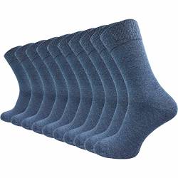 GAWILO 10 Paar PREMIUM Socken ohne drückende Naht | Damen & Herren | gekämmte Baumwolle | Business & Freizeit (47-50, jeans melange) von GAWILO
