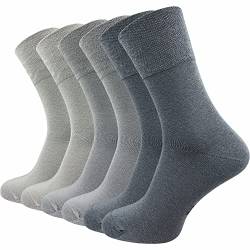 GAWILO 6 Paar Damen Socken ohne Gummidruck – extra breites Bündchen - hoher Baumwollanteil - ohne drückende Zehennaht - ideal für Diabetiker (35-38, grautöne) von GAWILO