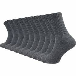 GAWILO Arbeitssocken Herren & Damen (10 Paar) | Tennissocken mit verstärktem Frotteefuß | Verstärkte Ferse & Spitze | Sportsocken mit Komfortbund (43-46, dunkelgrau) von GAWILO