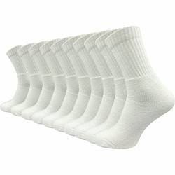 GAWILO Arbeitssocken Herren & Damen (10 Paar) | Tennissocken mit verstärktem Frotteefuß | Verstärkte Ferse & Spitze | Sportsocken mit Komfortbund (43-46, weiß) von GAWILO