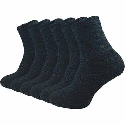 GAWILO Damen Kuschelsocken (6 Paar) weiche & flauschige Haussocken - Wintersocken | warme Bettsocken - Schlafsocken - Plüschsocken (DE/NL/SE/PL, Numerisch, 35, 38, Regular, Regular, schwarz) von GAWILO