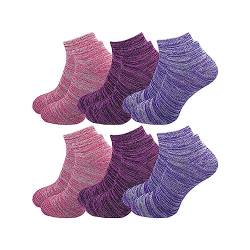 GAWILO Damen Sneaker Socken (6er-Pack) aus 76% Baumwolle | kurze & dünne Füßlinge im degradée Look | verstärkt & atmungsaktiv (DE/NL/SE/PL, Numerisch, 35, 38, Regular, Regular, farbig 2) von GAWILO