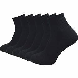 GAWILO Damen Tennissocken (6 Paar) | Sportsocken aus 80% Baumwolle mit einer gepolsterten Sohle | ideal auch als Freizeitsocken in Ihren Sneakern | ohne drückende Naht über den Zehen (35-38, schwarz) von GAWILO