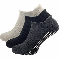 GAWILO Damen Yoga & Pilates Socken (3 Paar) | Stopper Socken | sicherer Halt auf glatten Böden, ohne drückende Zehennaht | mit rutschfesten Noppen (farbig 2, 35-38) von GAWILO