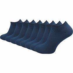 GAWILO Damen & Herren Sneaker Socken aus 100% reiner Baumwolle (8 Paar) | kurze & dünne Natur Füßlinge | ohne drückende Naht über den Zehen | verstärkt & atmungsaktiv (35-38, blau) von GAWILO