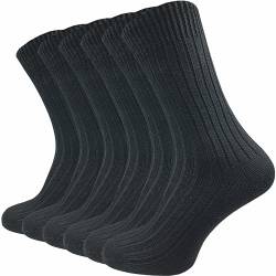 GAWILO Damen & Herren Socken aus 100% reiner Baumwolle (6 Paar) | dicke Strümpfe mit Komfortbund | ohne drückende Naht über den Zehen | verstärkt & atmungsaktiv (35-38, schwarz) von GAWILO
