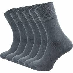 GAWILO Herren Socken (6er-Pack) ohne Gummidruck | extra weiter Komfortbund | Business & Freizeit (39-42, dunkelgrau) von GAWILO