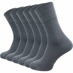 GAWILO Herren Socken (6er-Pack) ohne Gummidruck | extra weiter Komfortbund | Business & Freizeit (43-46, dunkelgrau) von GAWILO