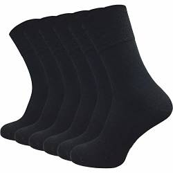 GAWILO Herren Socken (6er-Pack) ohne Gummidruck | extra weiter Komfortbund | Business & Freizeit (47-50, schwarz) von GAWILO