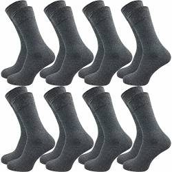 GAWILO Herren Socken aus 100% Baumwolle (8 Paar) | Ohne drückende Naht | Baumwollsocken mit verstärkter Ferse & Fußspitze (39-42, anthrazit) von GAWILO