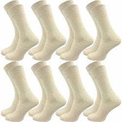 GAWILO Herren Socken aus 100% Baumwolle (8 Paar) | Ohne drückende Naht | Baumwollsocken mit verstärkter Ferse & Fußspitze (39-42, beige) von GAWILO