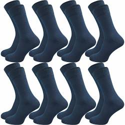 GAWILO Herren Socken aus 100% Baumwolle (8 Paar) | Ohne drückende Naht | Baumwollsocken mit verstärkter Ferse & Fußspitze (39-42, blau) von GAWILO