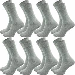 GAWILO Herren Socken aus 100% Baumwolle (8 Paar) | Ohne drückende Naht | Baumwollsocken mit verstärkter Ferse & Fußspitze (39-42, hellgrau) von GAWILO