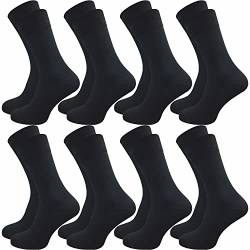 GAWILO Herren Socken aus 100% Baumwolle (8 Paar) | Ohne drückende Naht | Baumwollsocken mit verstärkter Ferse & Fußspitze (39-42, schwarz) von GAWILO