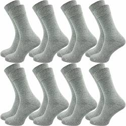 GAWILO Herren Socken aus 100% Baumwolle (8 Paar) | Ohne drückende Naht | Baumwollsocken mit verstärkter Ferse & Fußspitze (43-46, hellgrau) von GAWILO