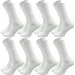 GAWILO Herren Socken aus 100% Baumwolle (8 Paar) | Ohne drückende Naht | Baumwollsocken mit verstärkter Ferse & Fußspitze (43-46, weiß) von GAWILO