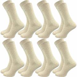 GAWILO Herren Socken aus 100% Baumwolle (8 Paar) | Ohne drückende Naht | Baumwollsocken mit verstärkter Ferse & Fußspitze (47-50, beige) von GAWILO