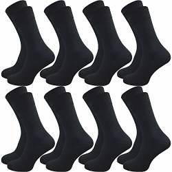 GAWILO Herren Socken aus 100% Baumwolle (8 Paar) | Ohne drückende Naht | Baumwollsocken mit verstärkter Ferse & Fußspitze (47-50, schwarz) von GAWILO